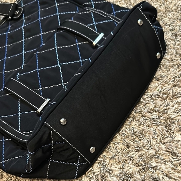 Vera Bradley Black Quilted Tote Bag with Geometric Stitching - Picture 7 of 10